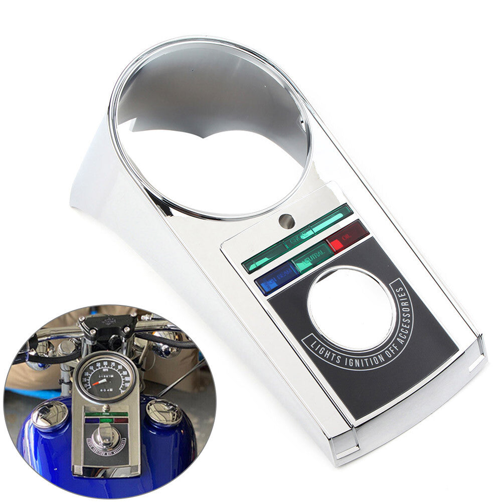 Speedometer Speedo Dash Panel Cover Housing Kit Chrome for Harley Softail 71-90