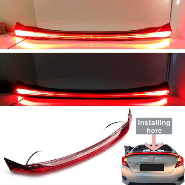 for Honda for Civic 10Th Sedan 2016-2021 LED Rear Spoiler Lamps tail lights Wing 1P