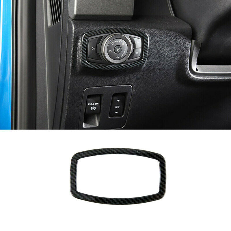 Carbon Fiber Headlight Adjustment Switch Cover Trim  for ford  F-150 F150 2016-20