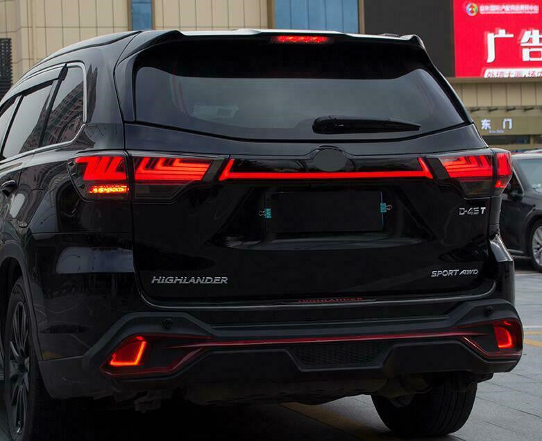 Rear Door Trunk LED Tail Light Cover Trim 1p Fit for Toyota Highlander 2014-2019