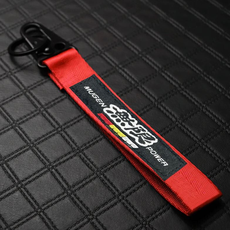 Car key fob metal key ring badge lanyard red and black for Acura and for Subaru Mugen