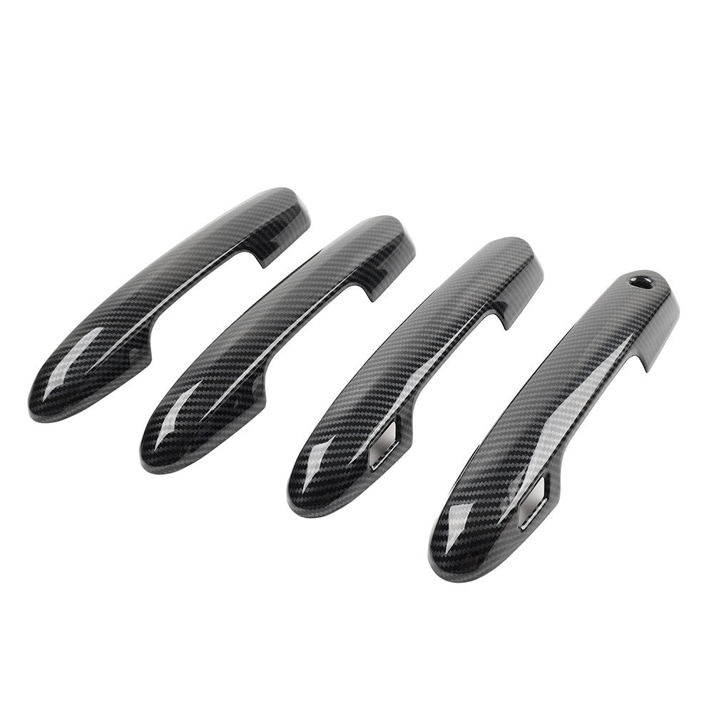 Carbon Fiber Pattern Side Door Handle Cover Trim Set Fit 2019-2020 for Toyota RAV4