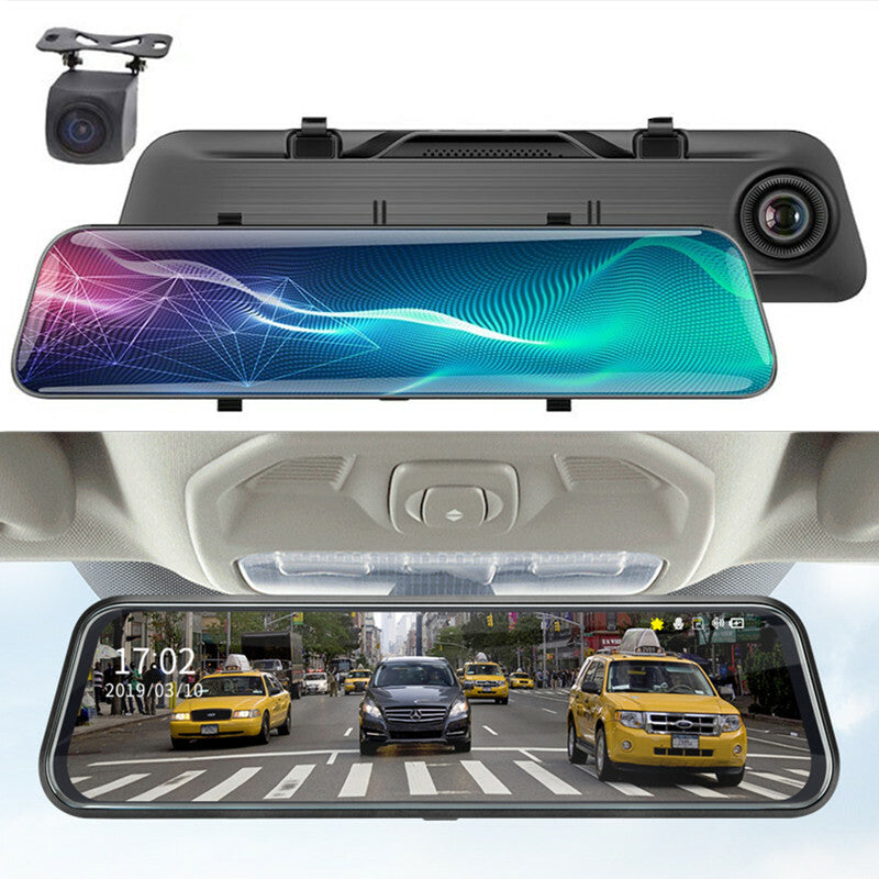 Car Driving Recorder 12-inch Streaming High Definition Dual Lens Rearview Mirror
