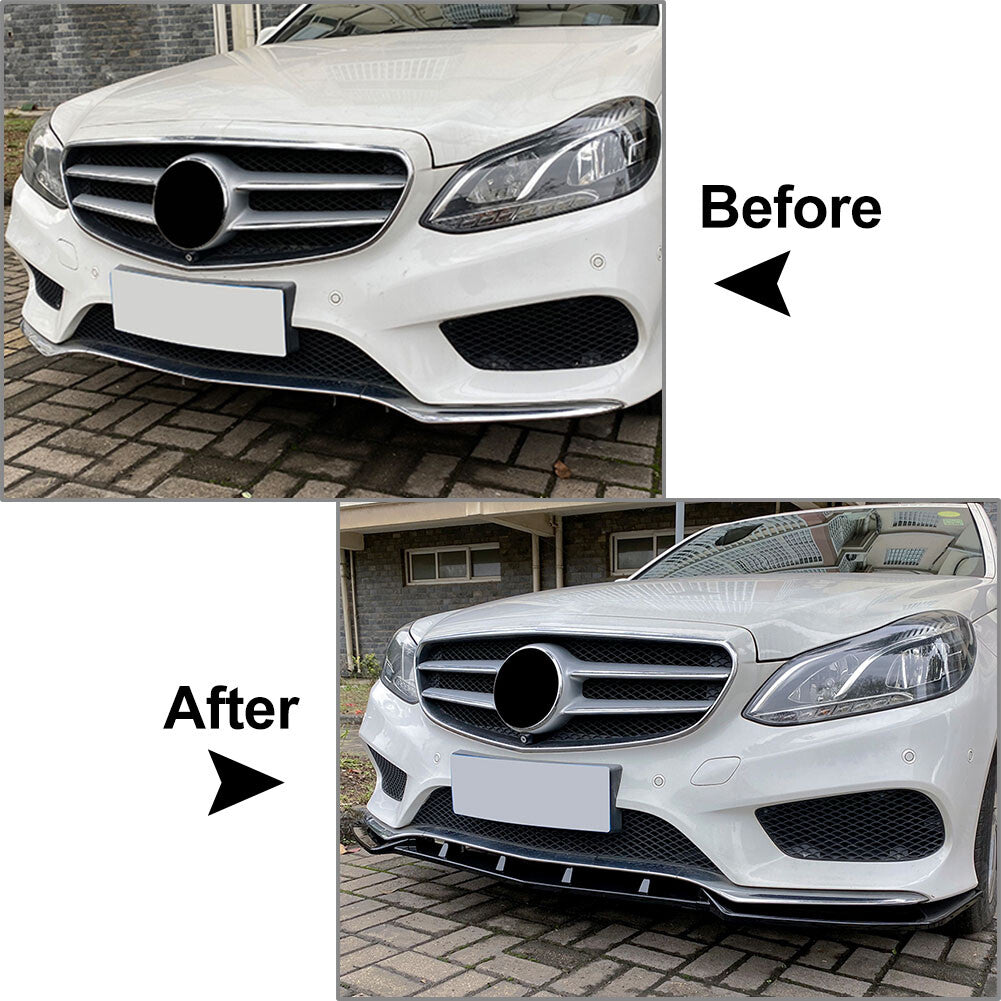 Front Bumper Lip Spoiler Kit for Mercedes-Benz E Class W212 E200 E220 2013-2015