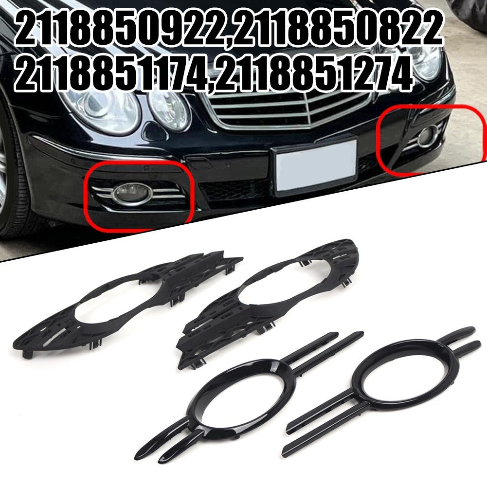 Front Fog Light Grill Chrome Trim Cover Set for Mercedes-Benz E-CLASS W211 06-09