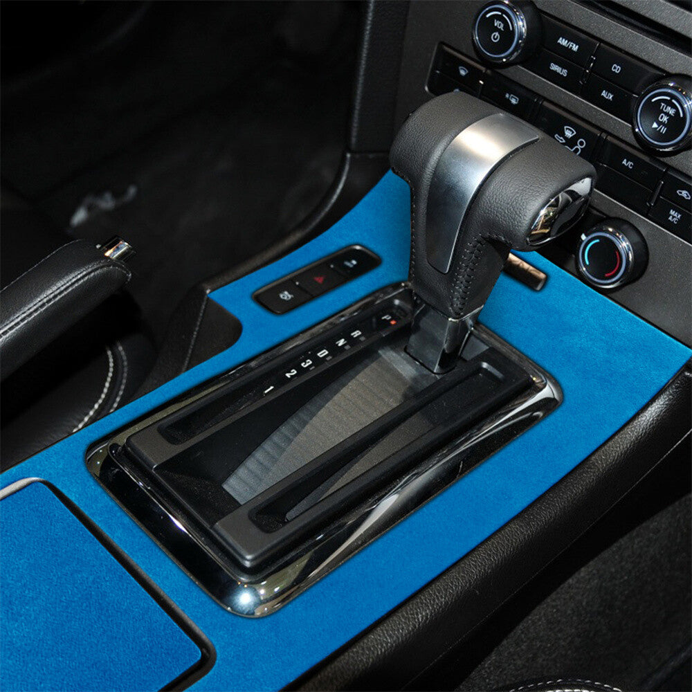 Suede Blue Central Control Gear Shift Box Panel Cover for Ford for Mustang 2009-2013