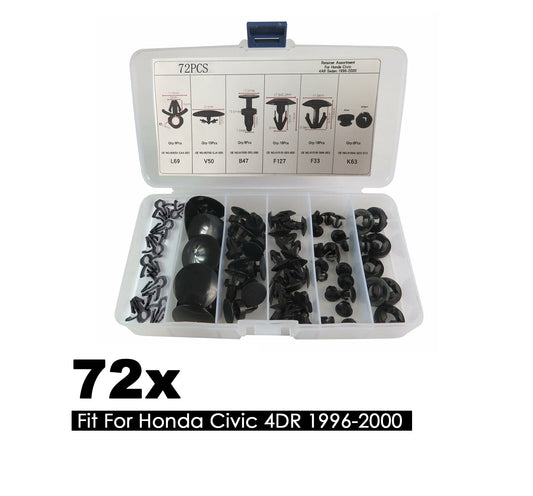 72pc Hood Engine Cowl Top Weatherstrip Fastener Trim Clip for Honda for Civic A18454