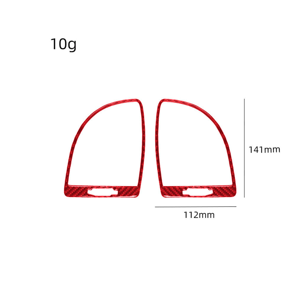 Two-pack of red carbon fiber interior protective covers for Chrysler 300 (2015-2022)