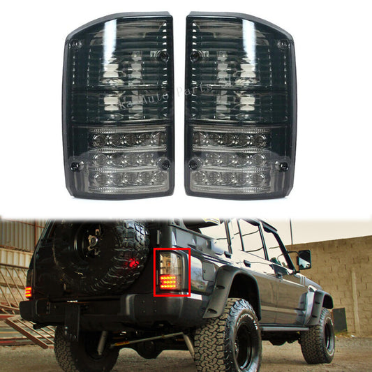2Pcs Black Tail Light Rear Brake Lamp Pair for Nissan Patrol GQ Y60 GR 1987-1997
