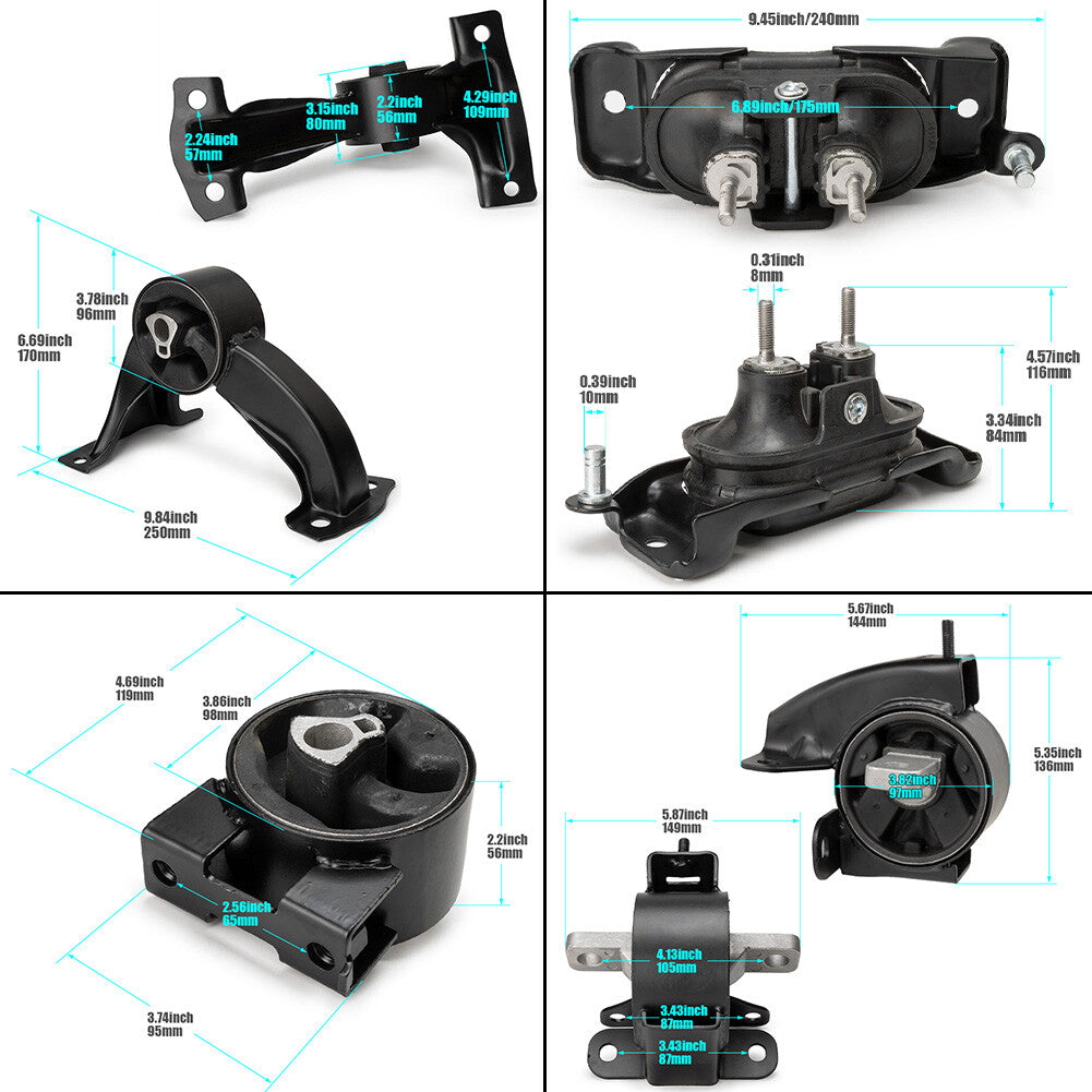 4-piece engine and inverter mount for 2008-10 for Chrysler for Dodge Town  Country Grand Caravan