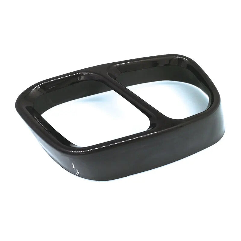 A pair of stainless steel black exhaust tip cover car stickers for BMW X5 and X6 (2014-18)
