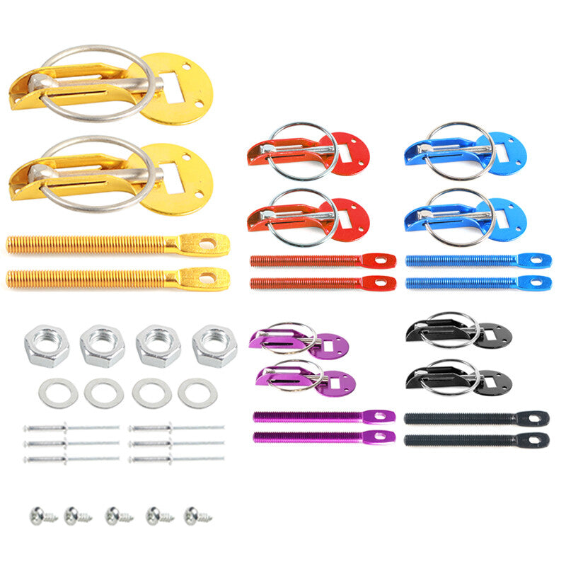 1 Set Universal Alloy Car Mount Bonnet Hood Pin Pins Lock Latch Kit Racing Sport