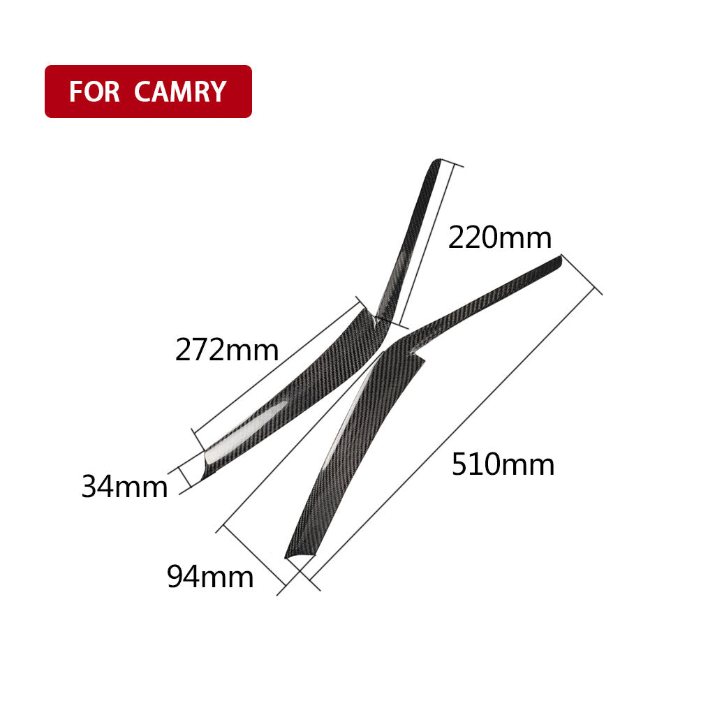 Real Carbon Fiber Front Headlight Eyelids Eyebrow Cover For T@yota for Camry 2018-22
