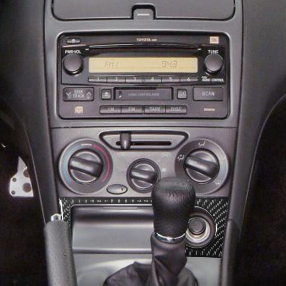 for Toyota Celica 2001-2005 Carbon Fiber Console Cigarette Lighter Panel Trim