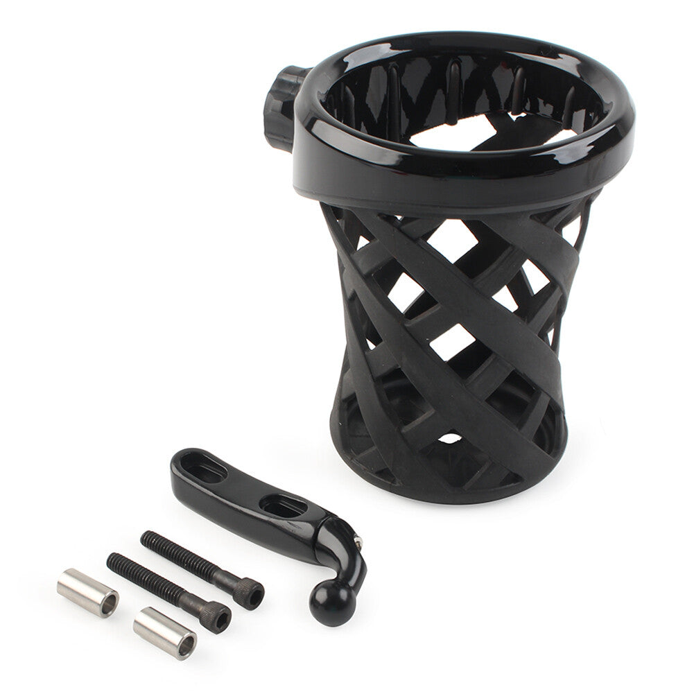 Handlebar Cup Holder Drink W/Mesh Basket Mount Universal Longer for Harley Motor
