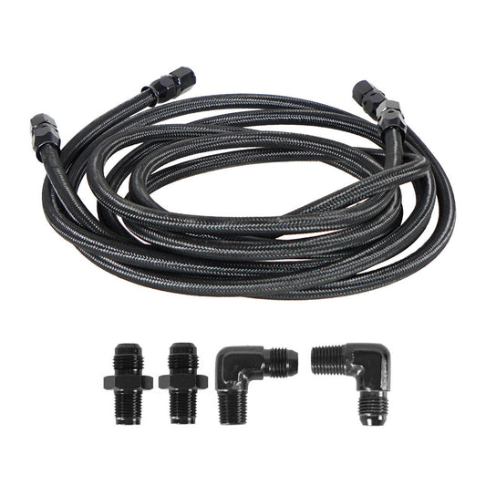 6AN PTFE transmission cooler hose connector, nylon stainless steel braided wire