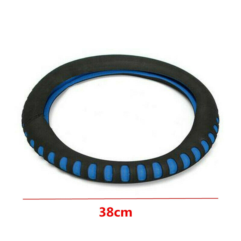 Universal 38CM Soft Breathable EVA Foam Punching Blue Car Steering Wheel Cover