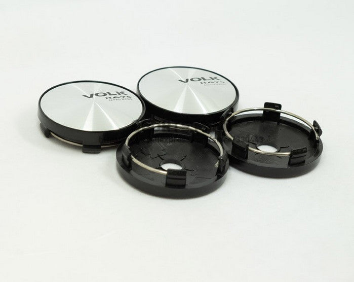 4x60mm Volk Rays Badge Wheel Center Cap Hub Cap Edge Cap Badge Silver Black