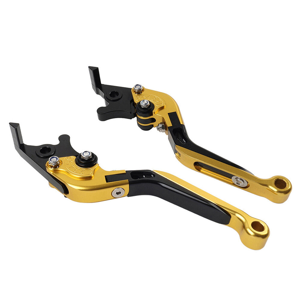 CNC Folding Extendable Brake Clutch Levers for Kawasaki Z1000 ZX9R ZX6R Gold
