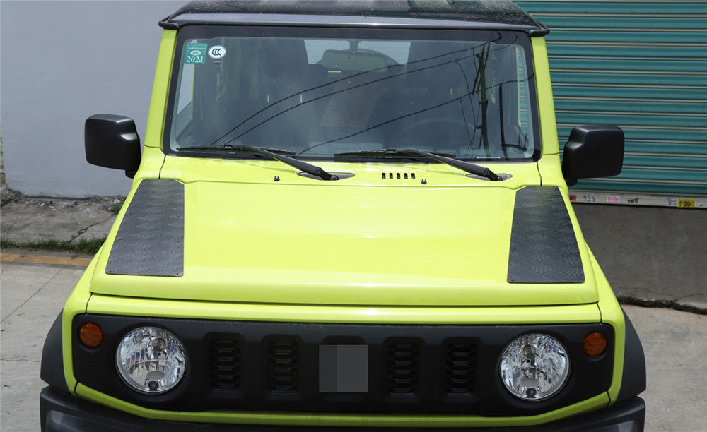 2¡ÁAlloy Black Engine Hood Guard Plate Panel Cover Fit for Suzuki for Jimny 2019-2022