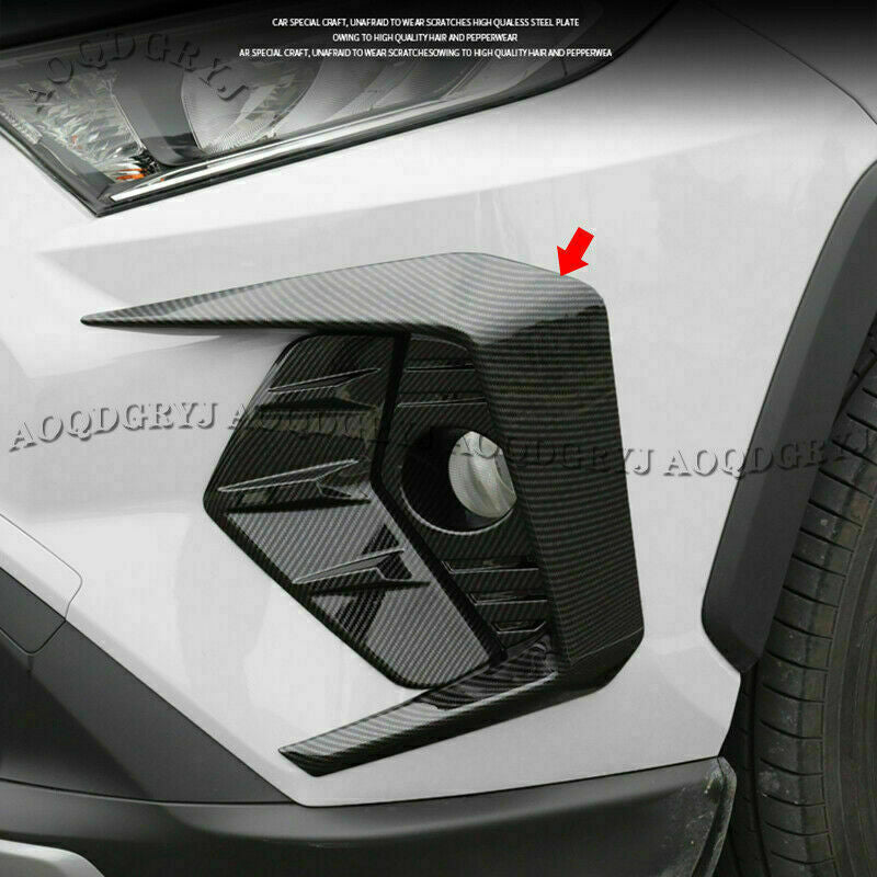 for TOYOTA RAV4 2019-2023 Carbon Fiber Front Fog Light Lamp Eyebrow Frame Trim2