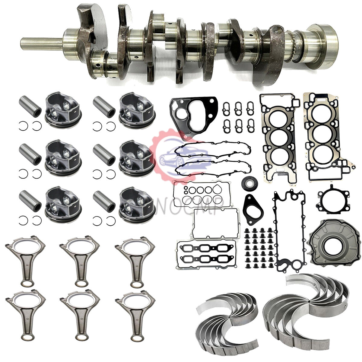 Engine Gasket Set w/ Crankshaft + Piston Rings + CON ROD BEARING fits for Jaguar