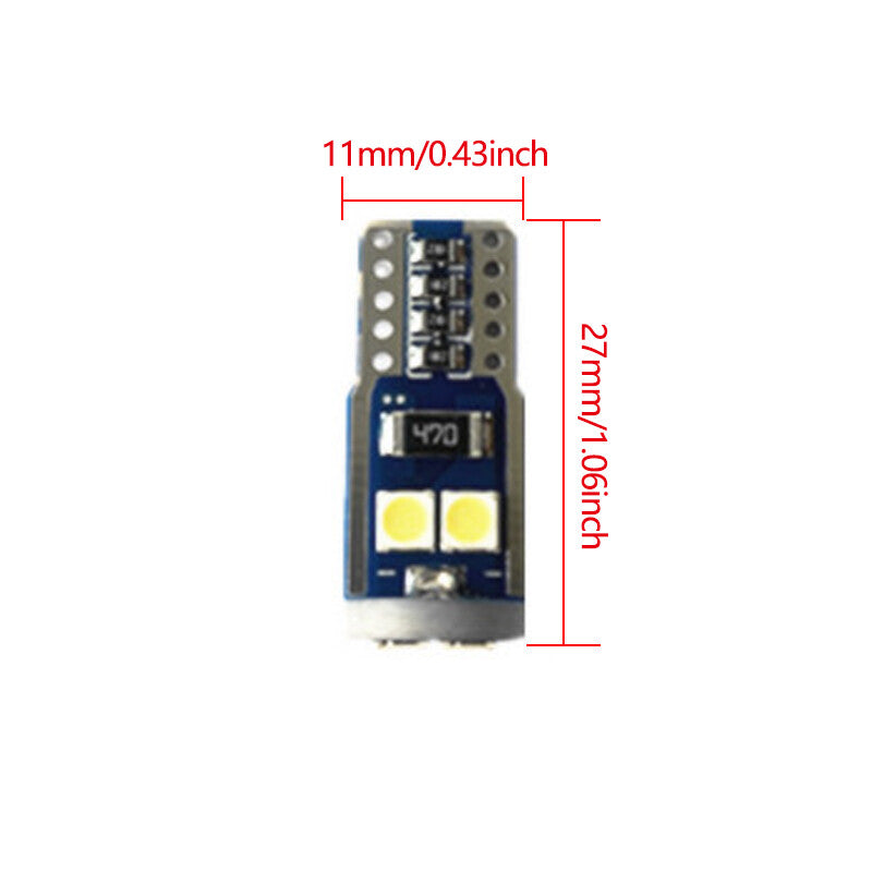 10Pcs T10 3030-6SMD LED Lights License Plate High Lights Bulb White Light