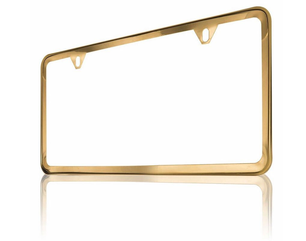 1 piece car license plate frame cover cap rear boot trunk gold  for ford