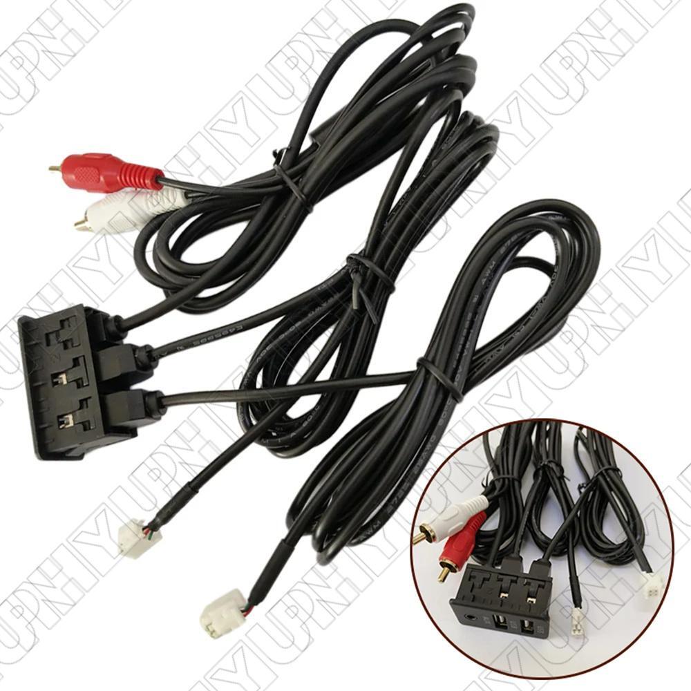 4 Pin 6 Pin to Dual USB+AUX Socket Panel Interface Extension Cable Adapter Panel