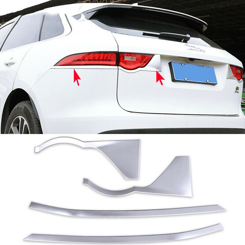 for Jaguar F-PACE 2016-2019 Chrome Rear Light Tail Lamp Eyebrow Strip Cover Trim