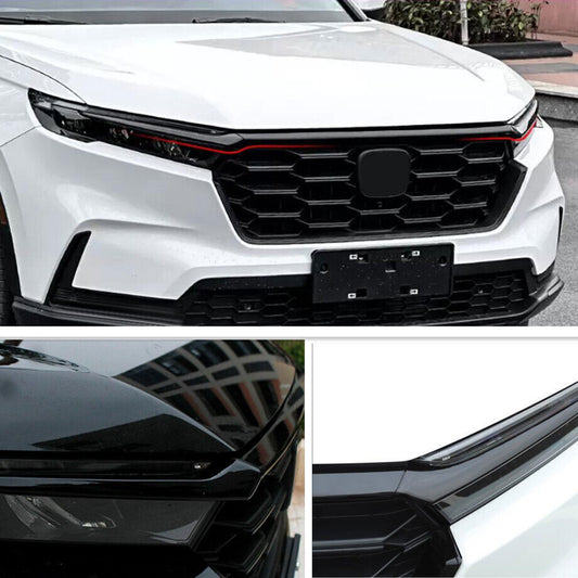 For 2023-2024Honda CR-V CRV Black Front Engine Hood Grille Lip Strips Cover Trim