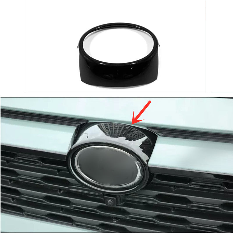 1X Glossy Black Front Grille Mesh Emblem Badge Frame Cover for Toyota Rav4 19-23