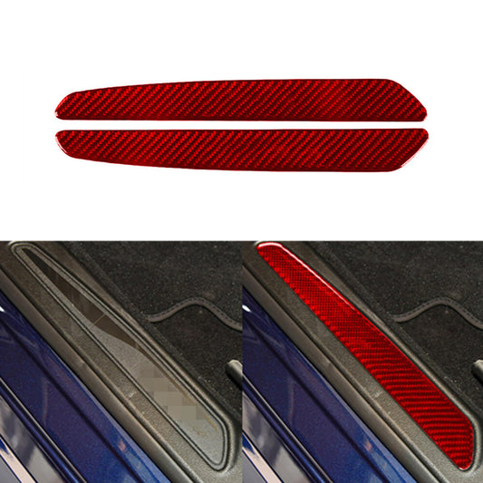 Red Carbon Fiber Door Sill Guard Cover Trim for Alfa Romeo Giulia 2017-2019
