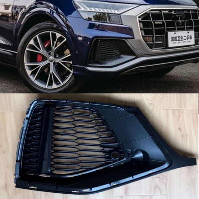 for Audi Q8 2019-2023 Right Side Front Bumper Fog Light Black Cover Trim Replace
