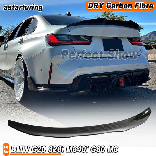 for BMW G20 320i M340i G80 M3 2019UP DRY CARBON Rear Trunk Spoiler Boot Wing Lip
