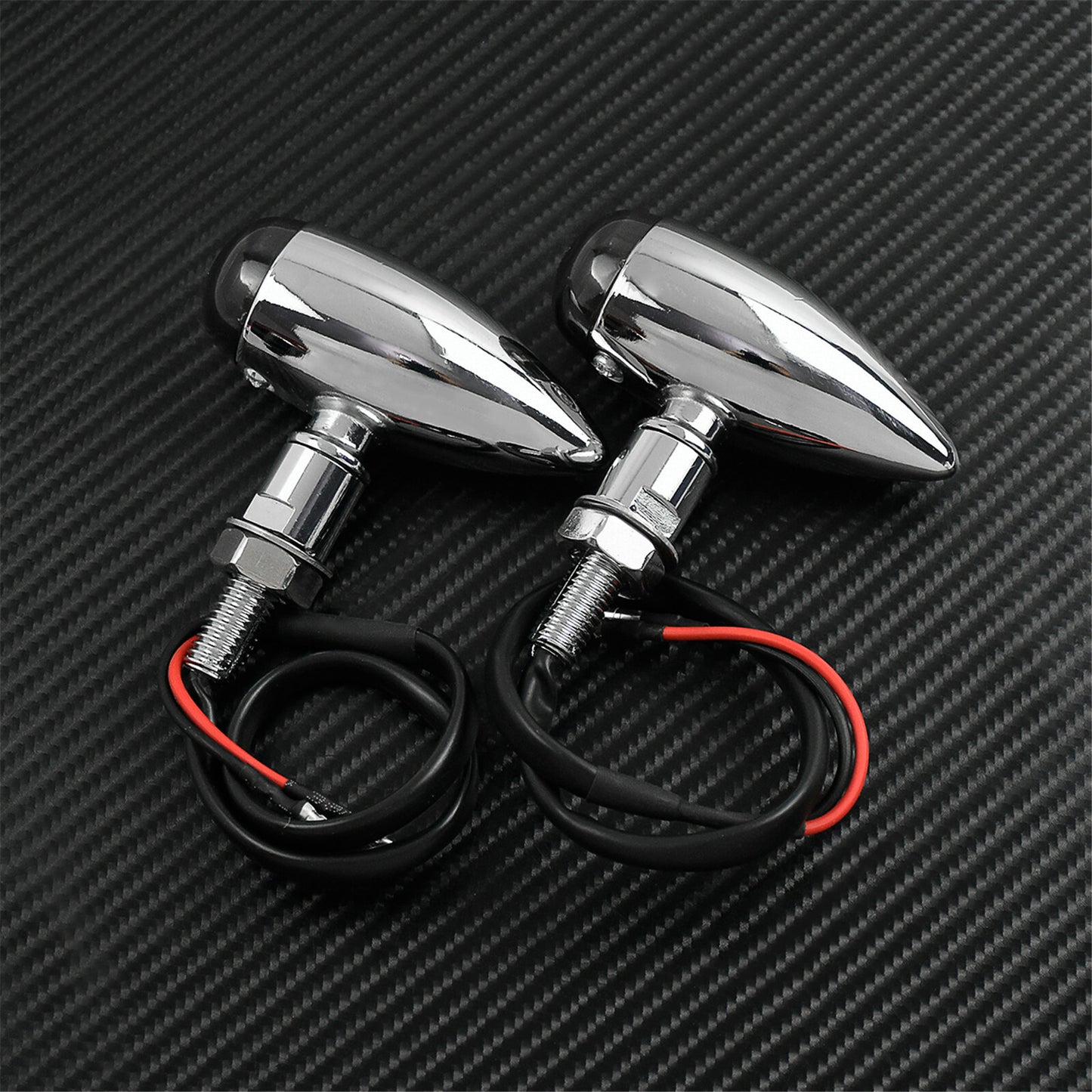 2X 10mm Chrome Bullet Amber Turn Signal Indicator Flasher Light Fit for Harley