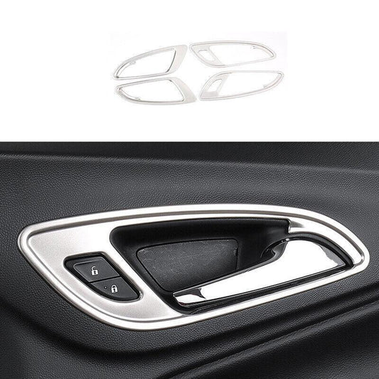 for Chevy Equinox 2018-2023 Silver Steel Inner Door Handle Lock Cover Trim 4pcs