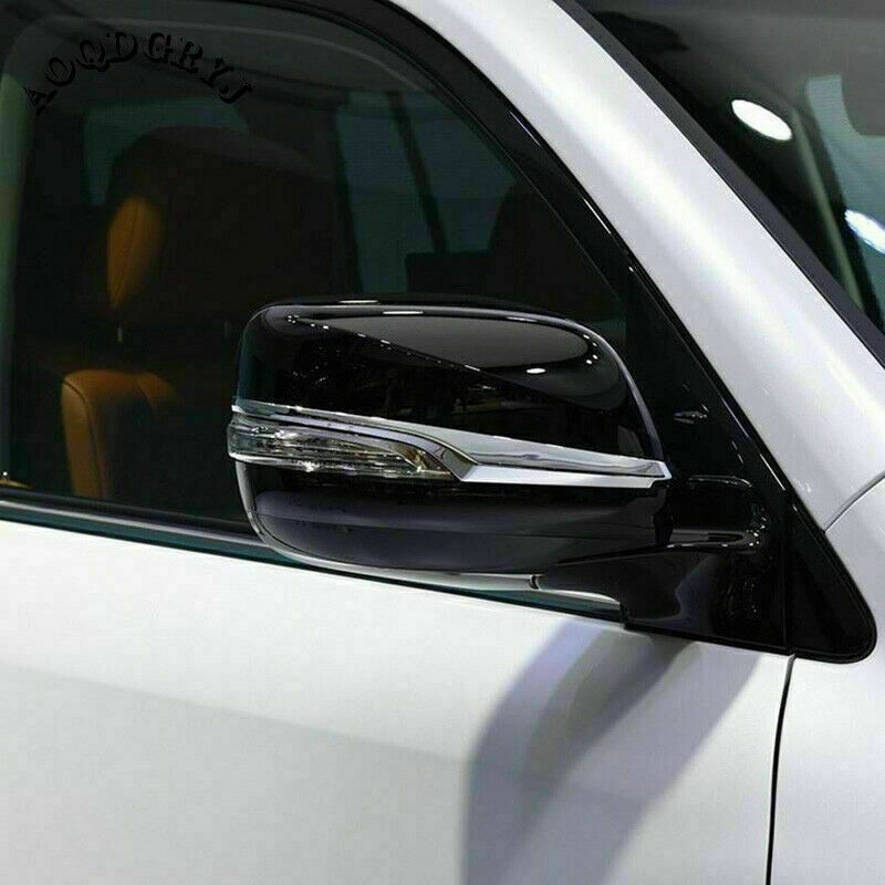 Glossy Black Car Rearview Mirror Cover for LEXUS LX570 2016-2021 W/Chrome Trim