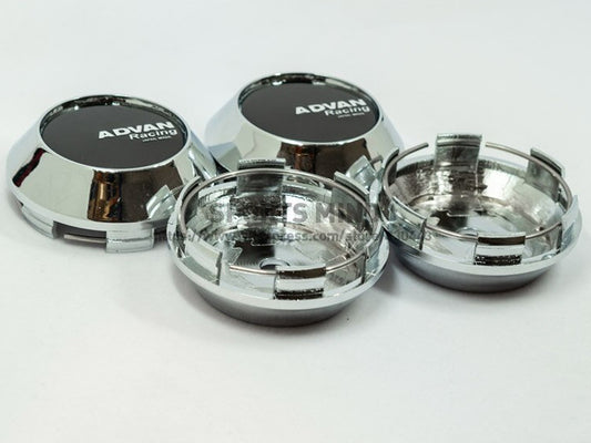 4x69mm Working Emotion Wheel Cover Hub Cover Edge Cap Badge Black Chrome TE37