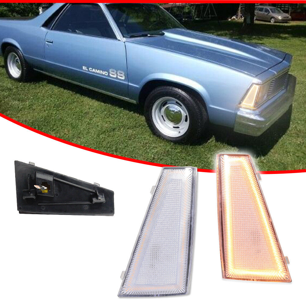 Suitable for 80-81 for Chevrolet El Camino Malibu clear amber front side marker lights
