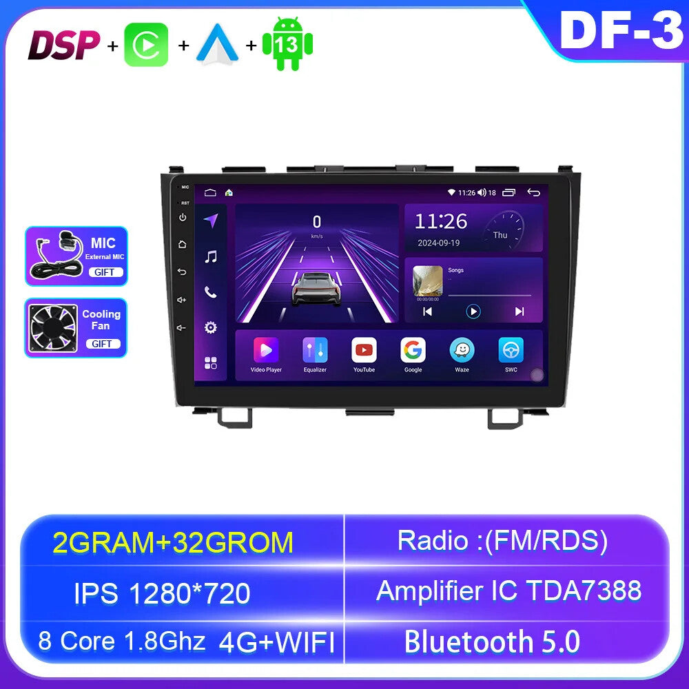 for Honda for CR-V 3 RE CRV 2007-2011 CarPlay Car Radio GPS Stereo Player Screen