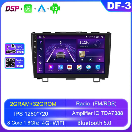 for Honda for CR-V 3 RE CRV 2007-2011 CarPlay Car Radio GPS Stereo Player Screen