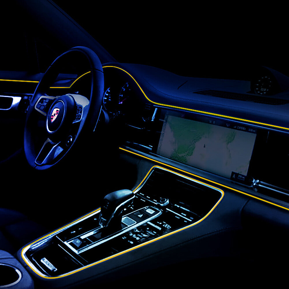 2M LED Car Interior Atmosphere Glow EL Wire Neon String Strip Light Decor LampsO
