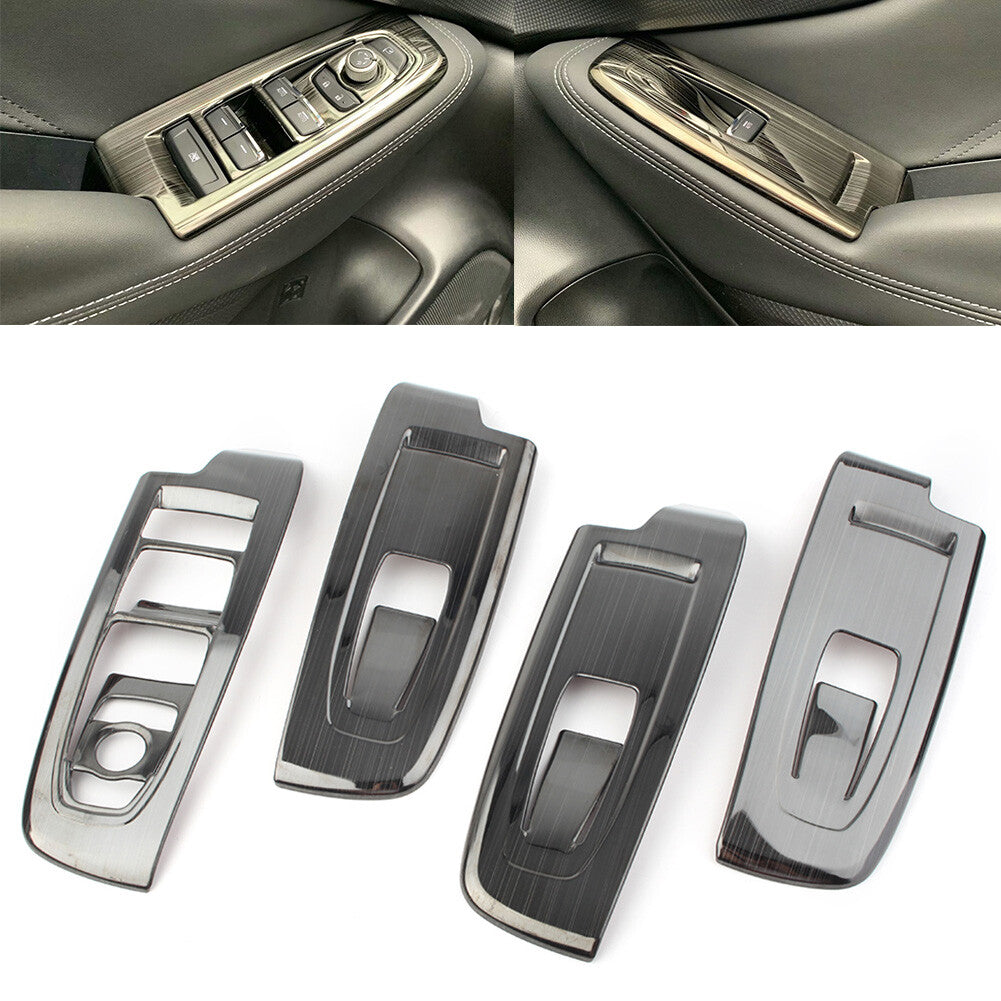 4x Interior Window Switch Panel Tirm for Subaru Forester 2019-20 Black Titanium