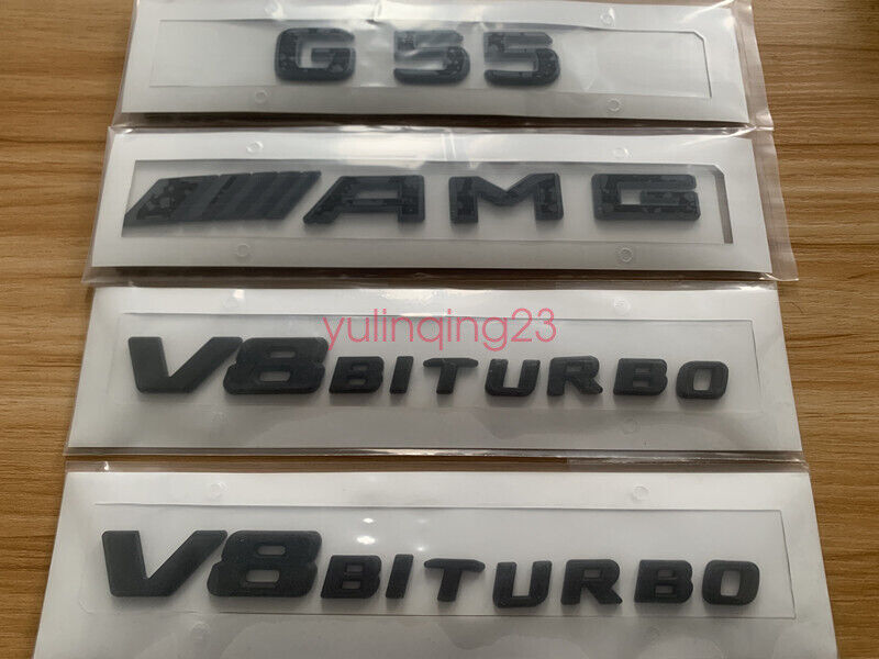 Glossy Black G55 AMG V8 BITURBO Badge Sticker Set for G55