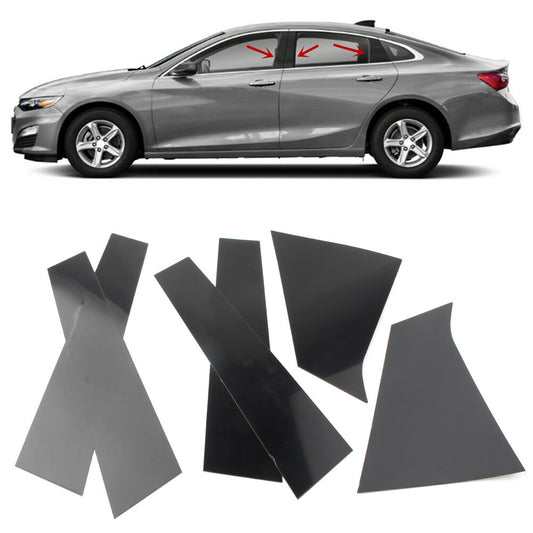 Fit for Chevrolet Malibu 2016-2023 2017 L+R Door Trim Pillar Posts Black Piano Cover