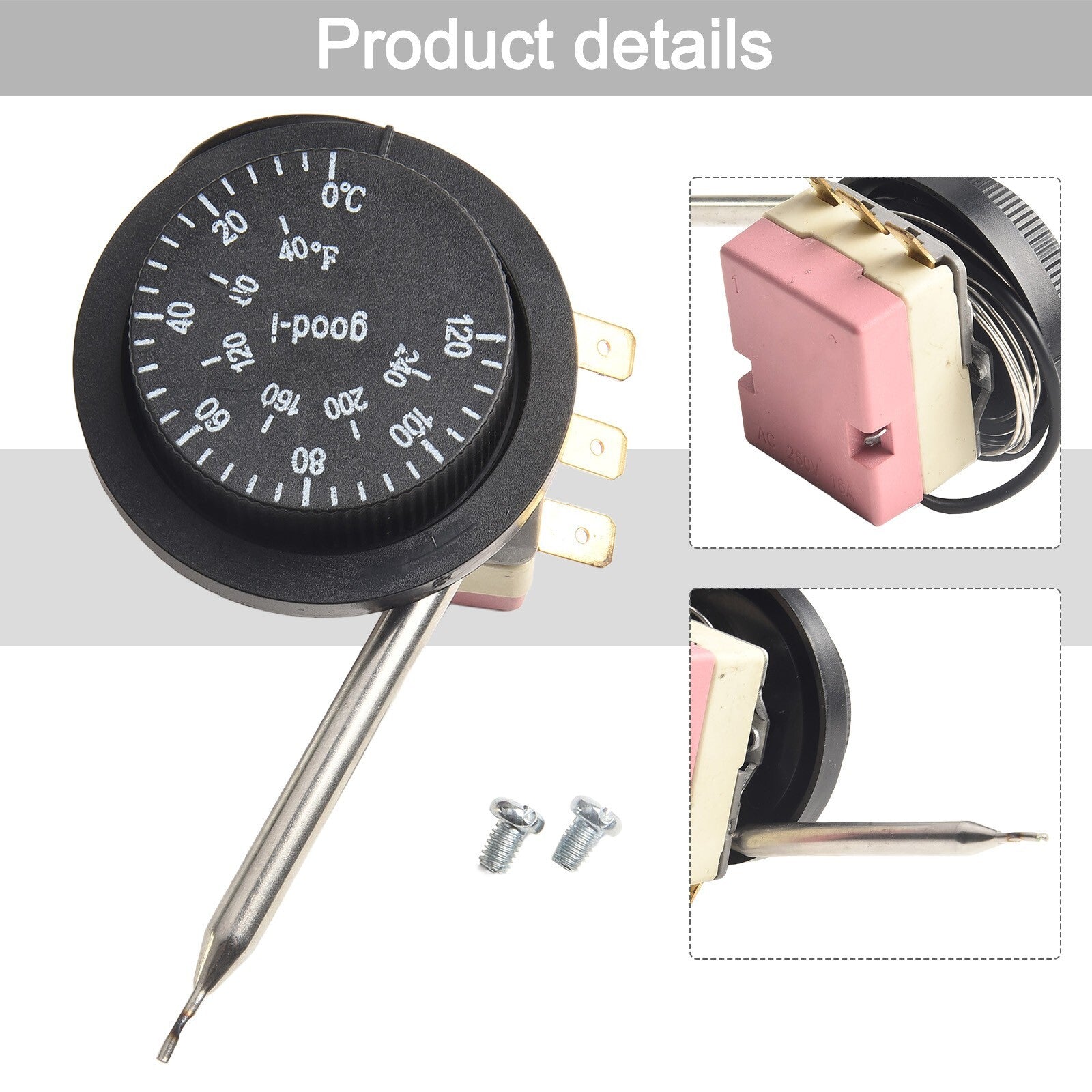 1x Adjustable Electric Fan Thermostat Radiator Temperature Control Probe