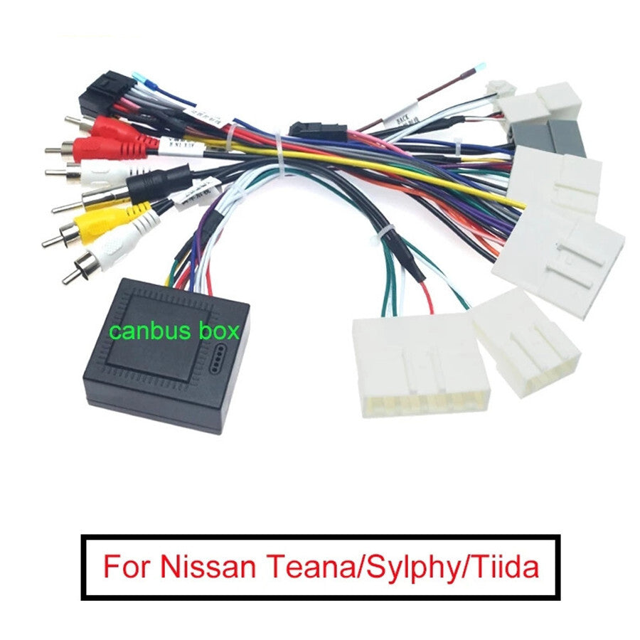 Android 16Pin Car Radio Power Cable w/ Canbus for Nissan for X-TRAIL Qashqai Sylphy