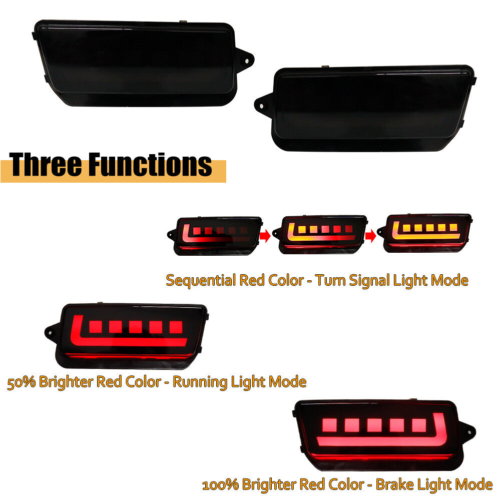 Smoked Lens LED Bumper Reflector Rear Light Kit for 2005-10 for Jeep Grand Cherokee