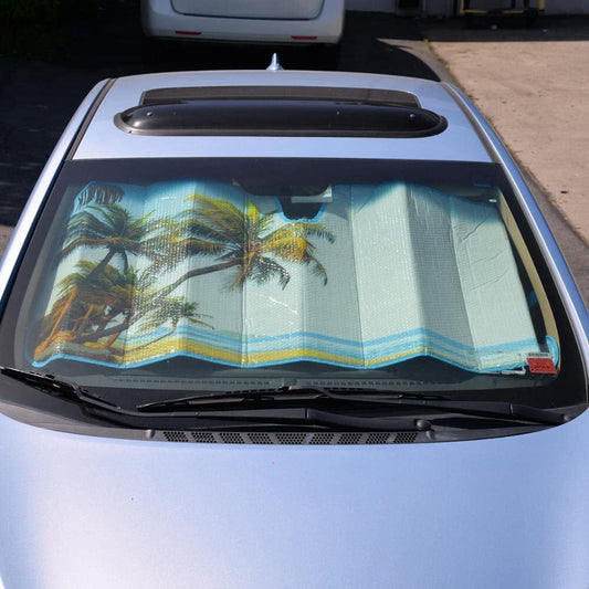 Palm Island Beach Car Sunshade for SUVs and Trucks XL